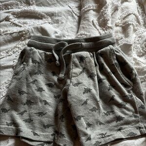 Gray Dinosaur Print Shorts